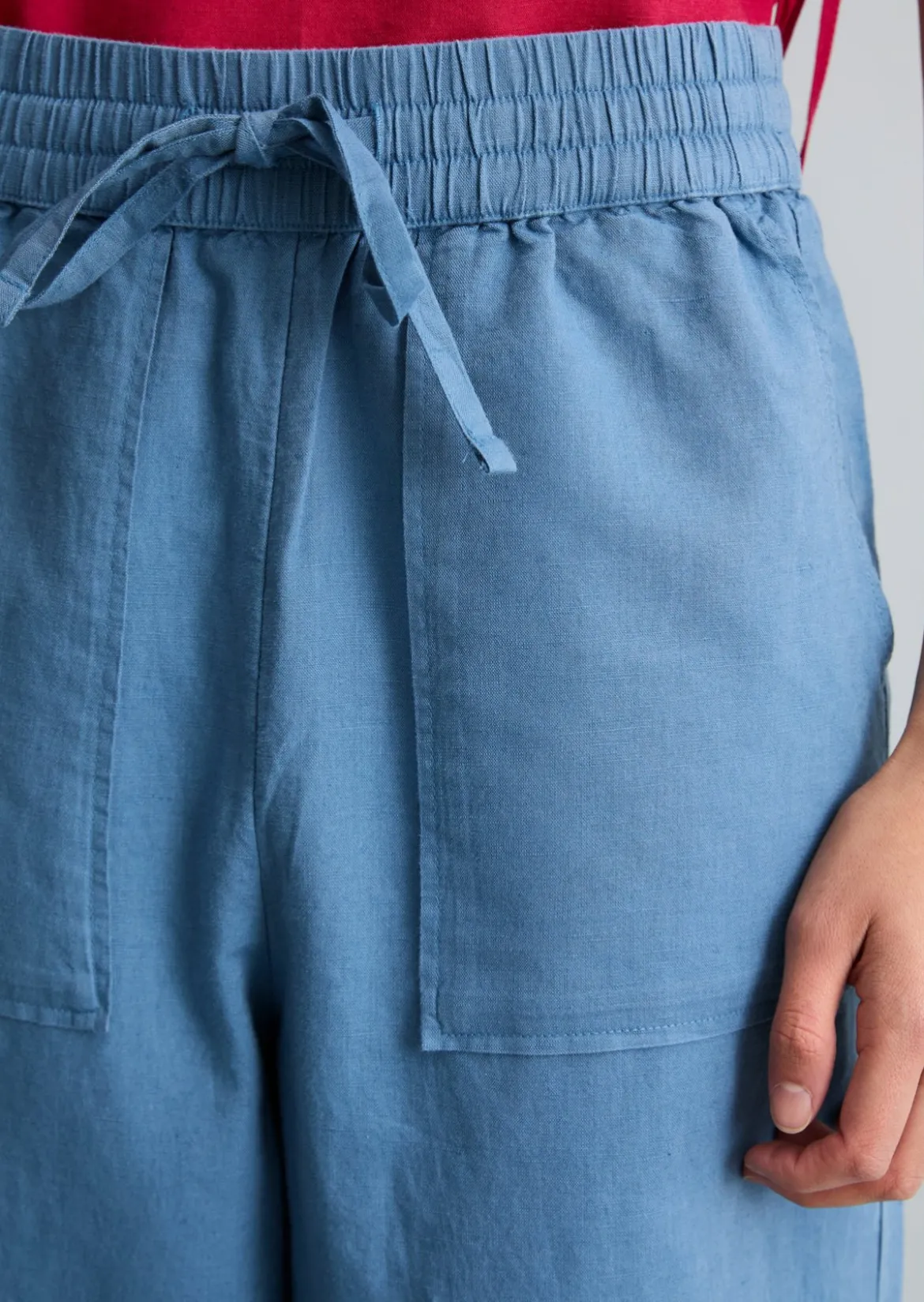 Pull-on-Pants regular aus Leinen-Baumwolle-Mix