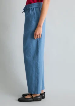 Pull-on-Pants regular aus Leinen-Baumwolle-Mix
