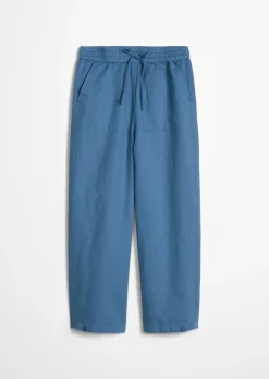 Pull-on-Pants regular aus Leinen-Baumwolle-Mix