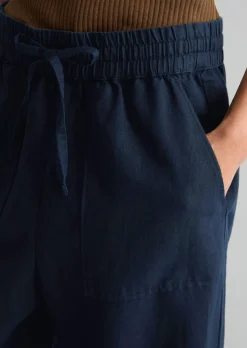 Pull-on-Pants regular aus Leinen-Baumwolle-Mix