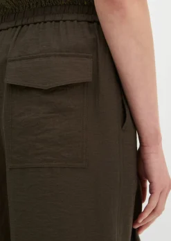 Pull-On-Pants wide aus Viskose-Leinen-Mix