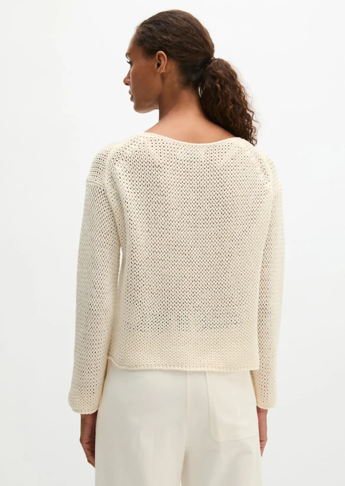 Pullover loose aus Leinen-Baumwolle-Mix