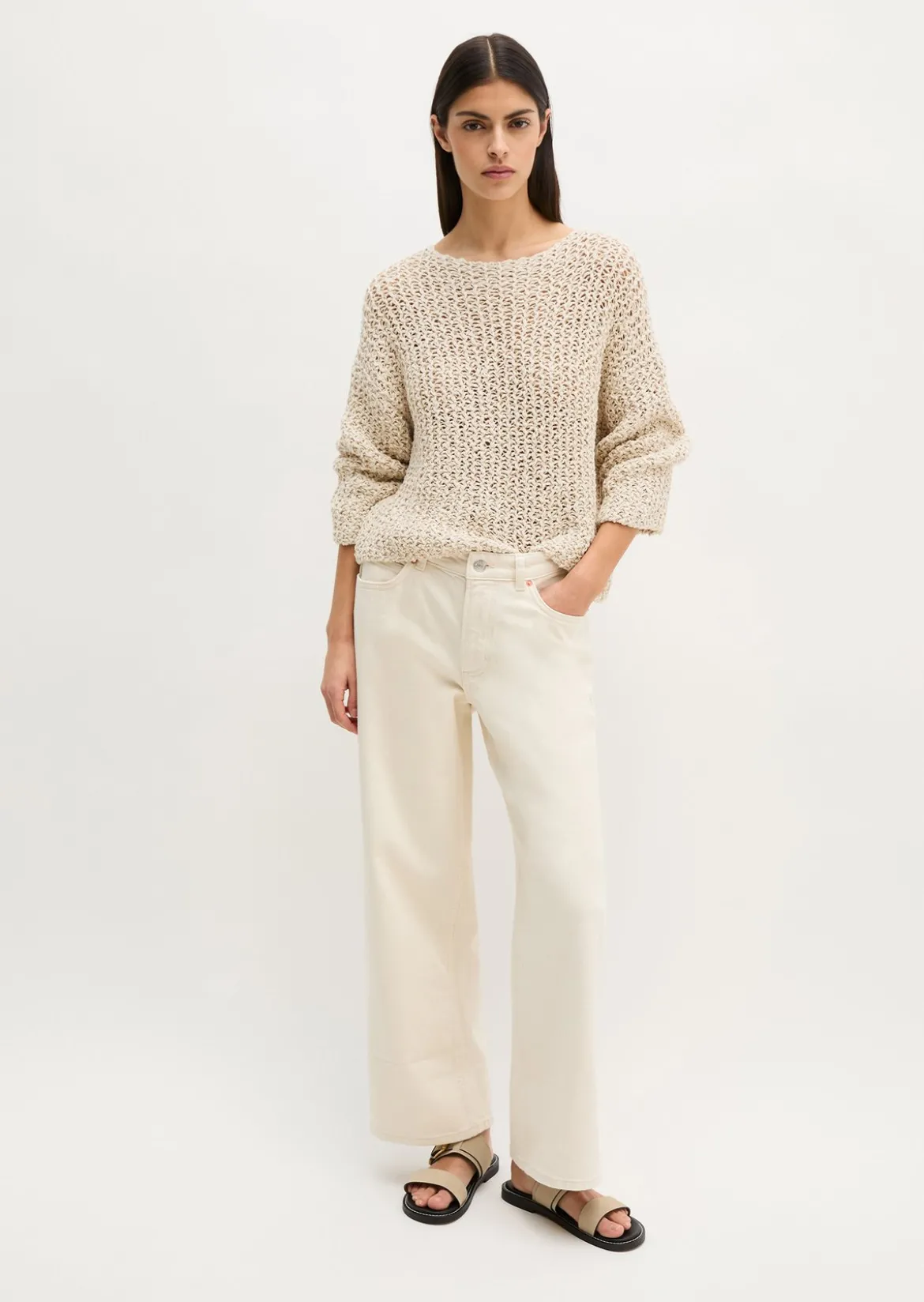 Pullover loose cropped aus Organic-Cotton-Mix-Slub