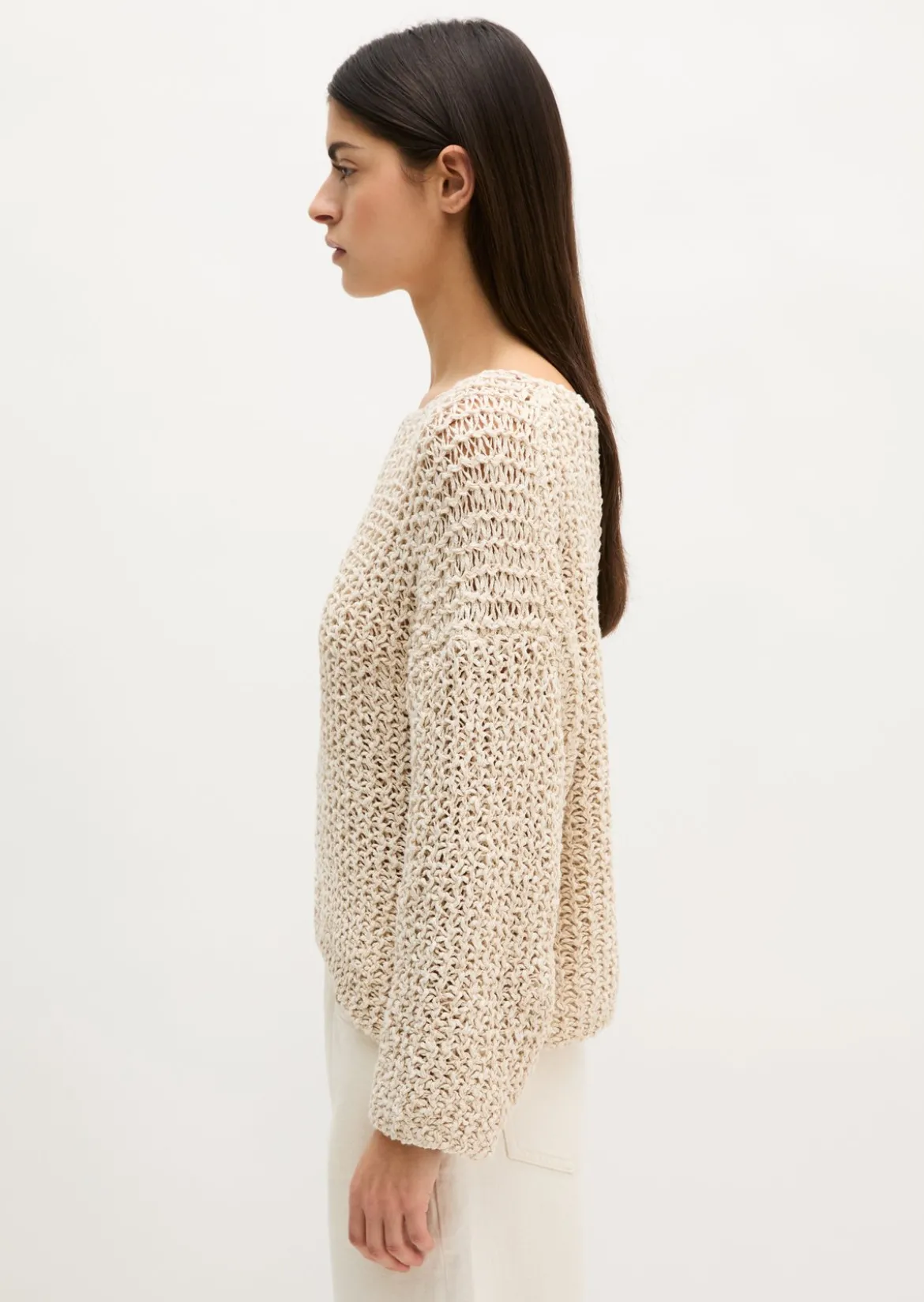 Pullover loose cropped aus Organic-Cotton-Mix-Slub