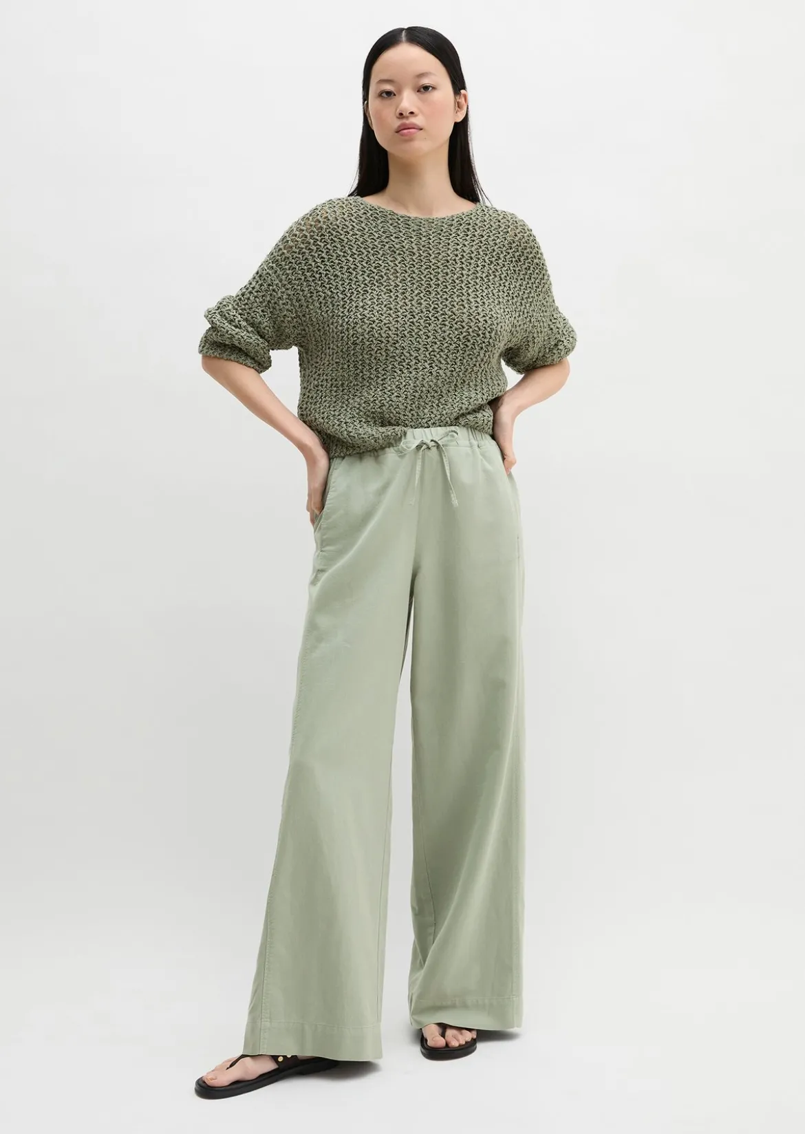 Pullover loose cropped aus Organic-Cotton-Mix-Slub