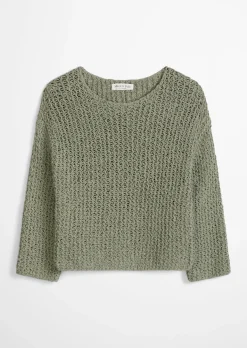 Pullover loose cropped aus Organic-Cotton-Mix-Slub