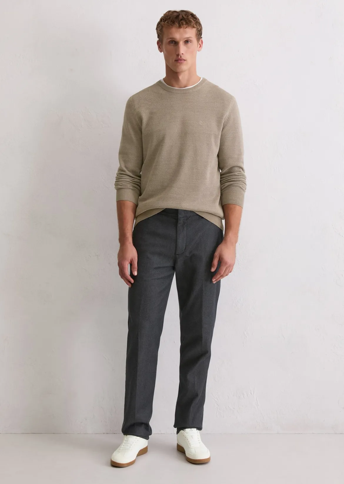 Pullover regular aus Bio-Baumwoll-Piqué