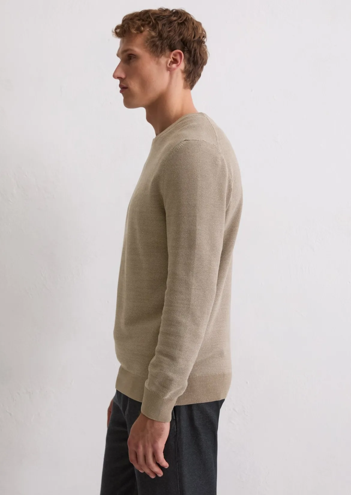 Pullover regular aus Bio-Baumwoll-Piqué