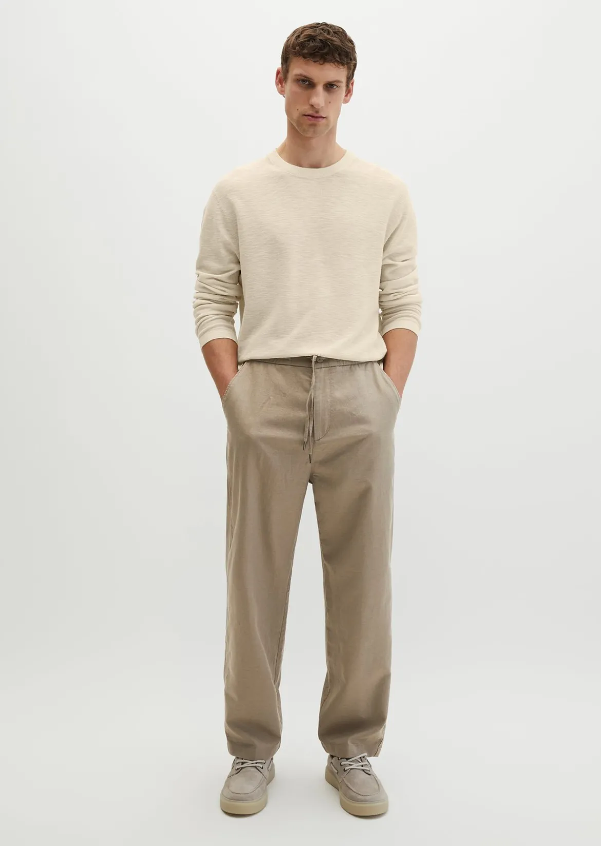 Pullover regular aus Bio-Baumwolle und Leinen