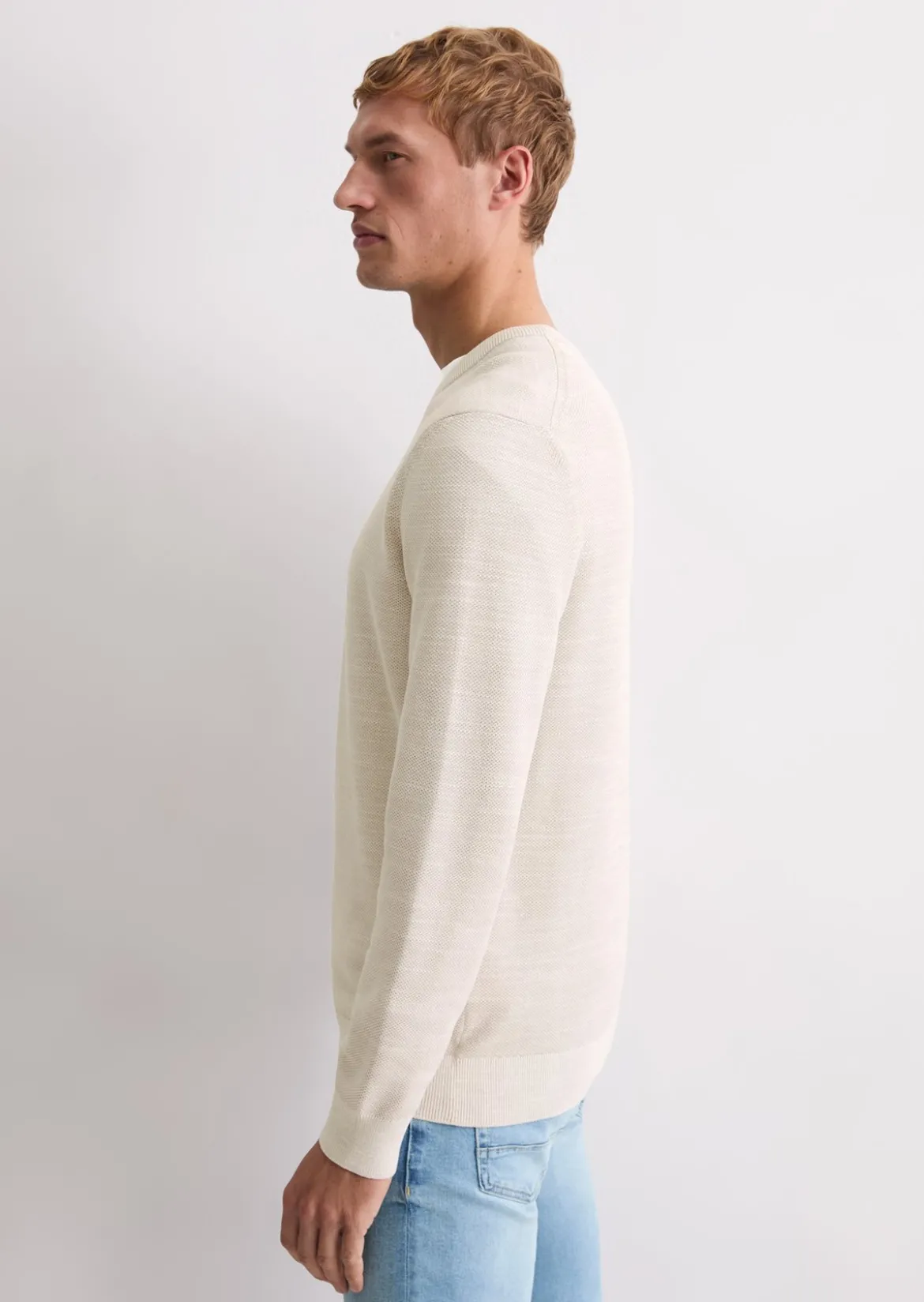 Pullover regular aus Bio-Baumwoll-Piqué
