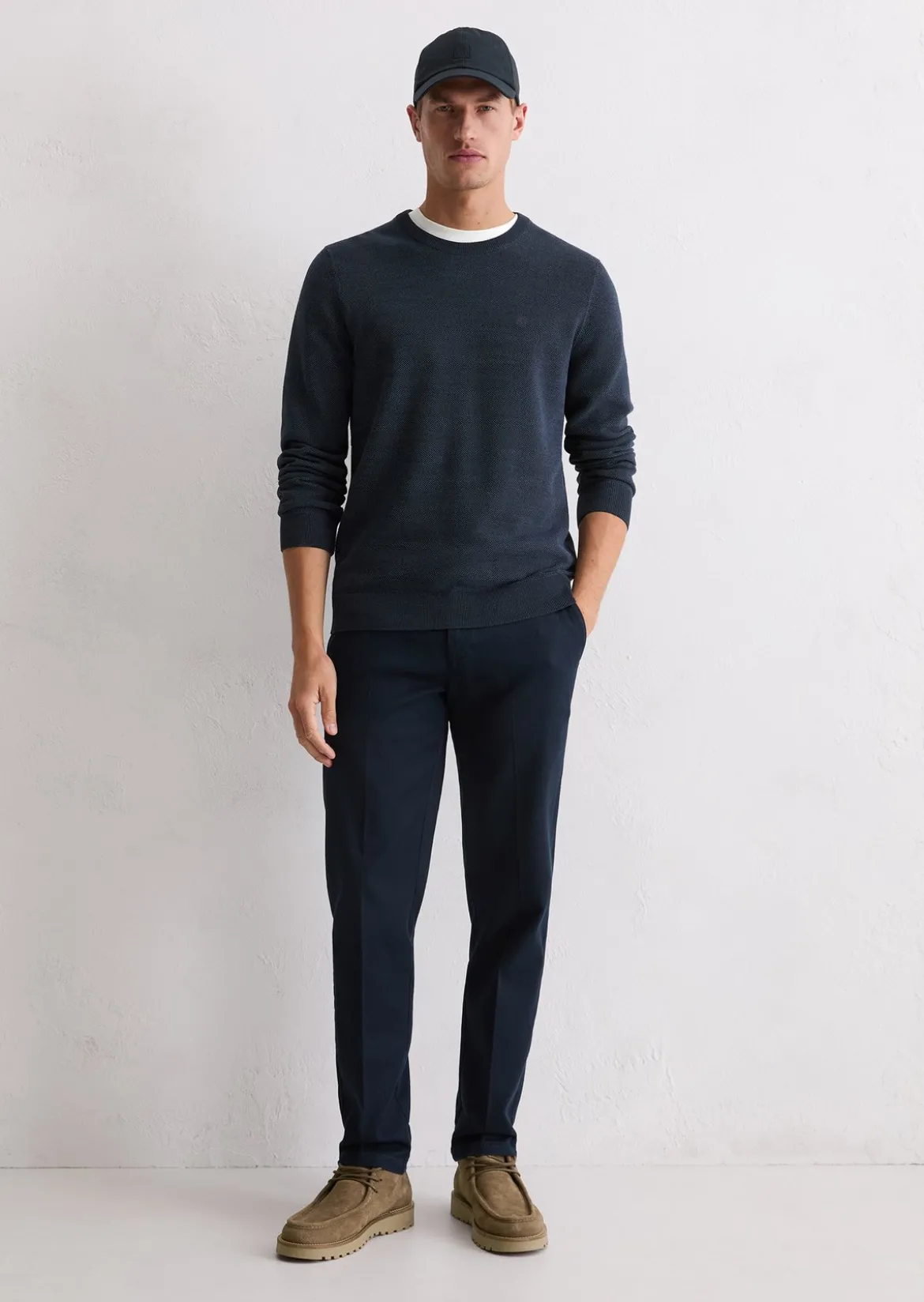 Pullover regular aus Bio-Baumwoll-Piqué