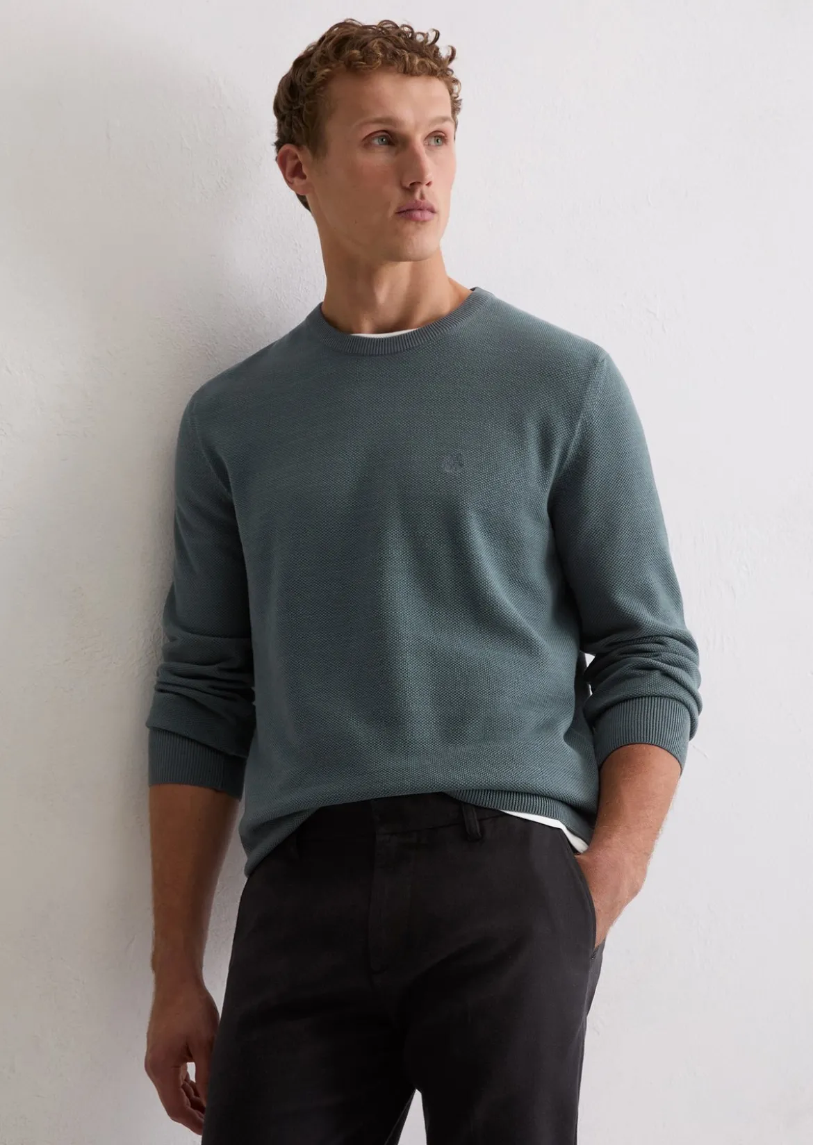 Pullover regular aus Bio-Baumwoll-Piqué