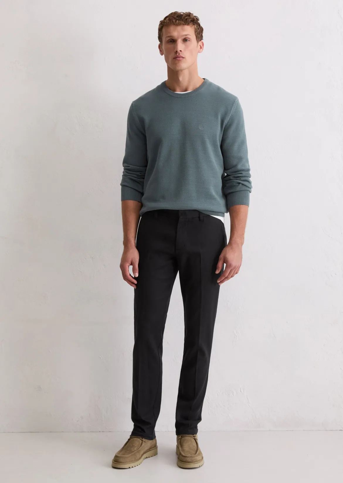 Pullover regular aus Bio-Baumwoll-Piqué