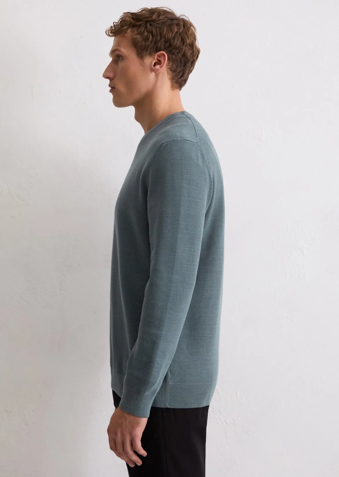 Pullover regular aus Bio-Baumwoll-Piqué