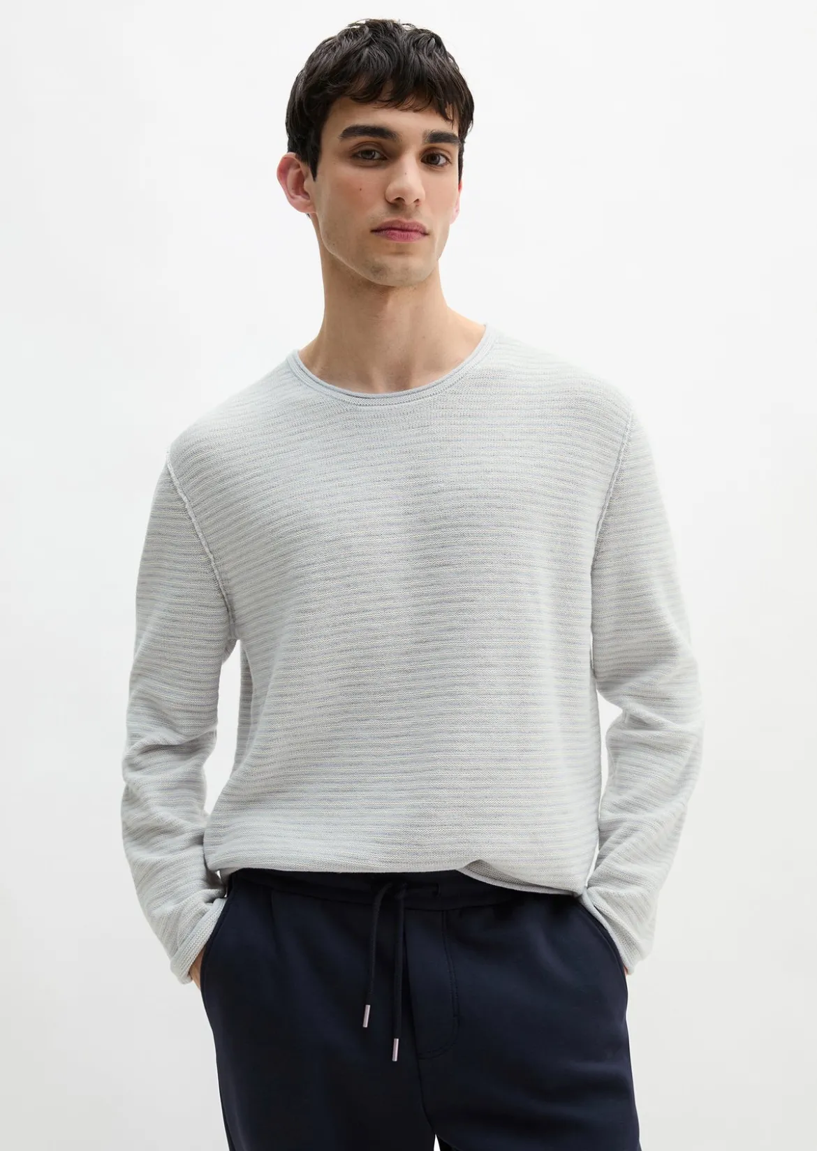 Pullover regular aus Bio-Baumwolle und Leinen