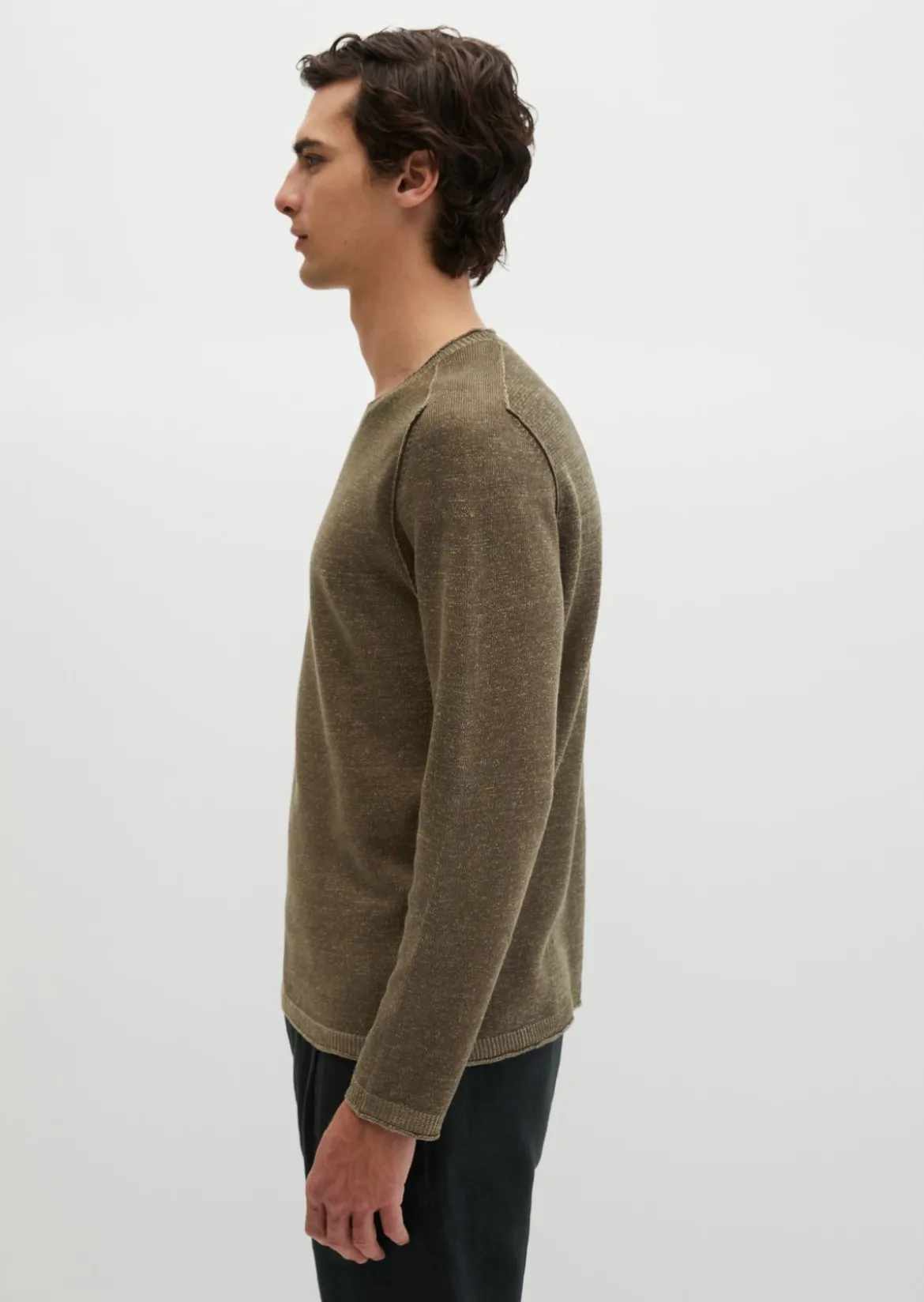 Pullover regular aus Bio-Baumwolle und Leinen