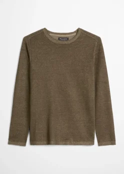 Pullover regular aus Bio-Baumwolle und Leinen