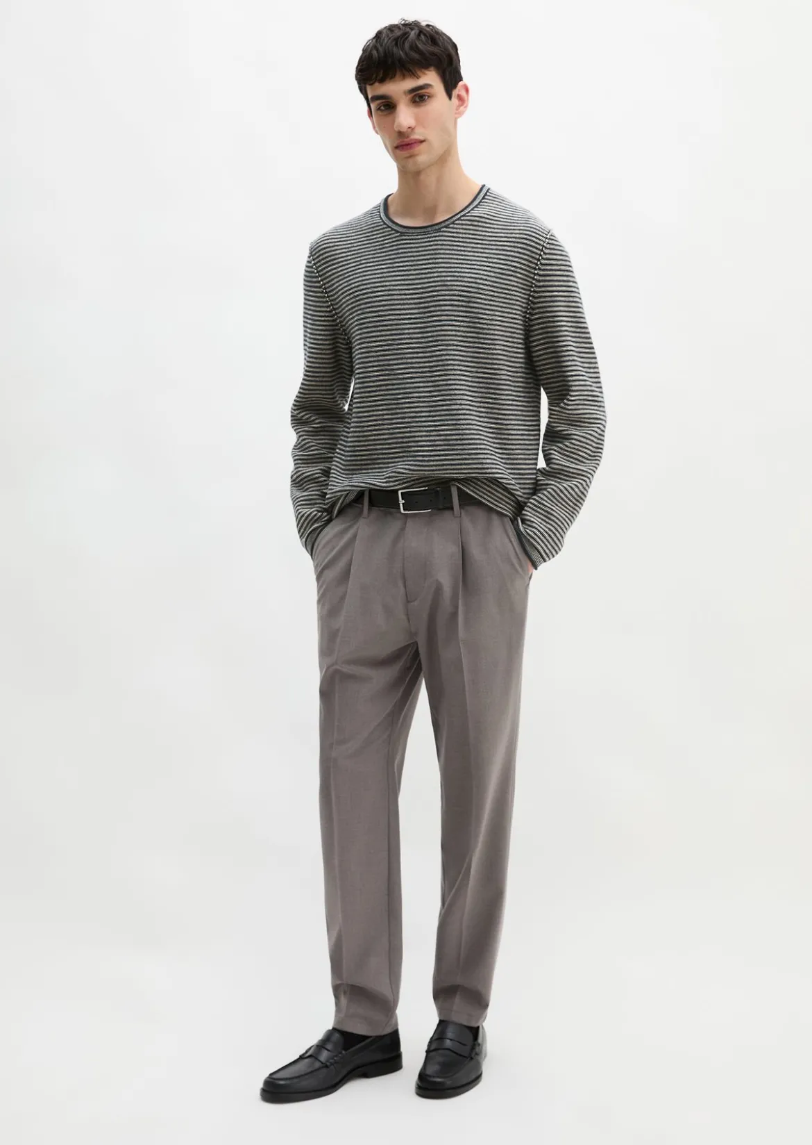 Pullover regular aus Bio-Baumwolle und Leinen