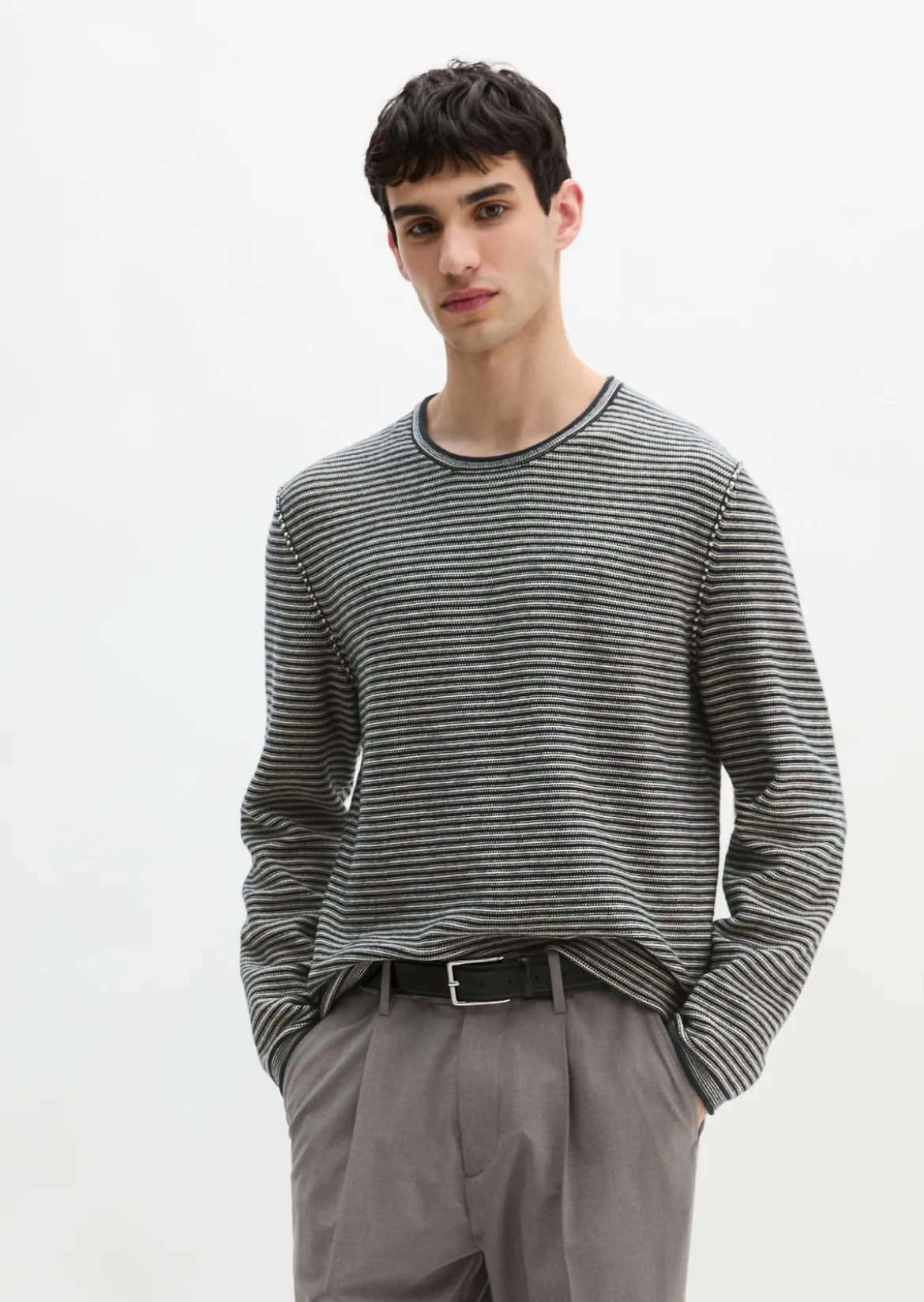 Pullover regular aus Bio-Baumwolle und Leinen