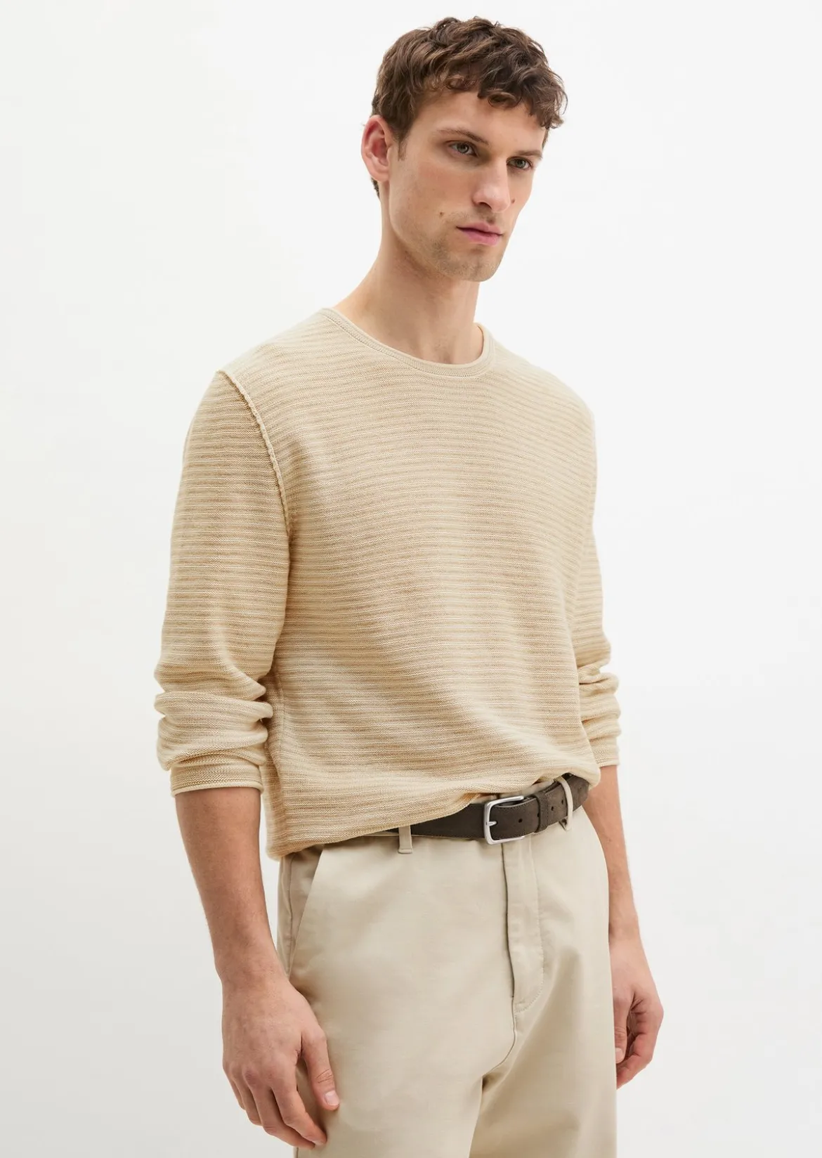 Pullover regular aus Bio-Baumwolle und Leinen