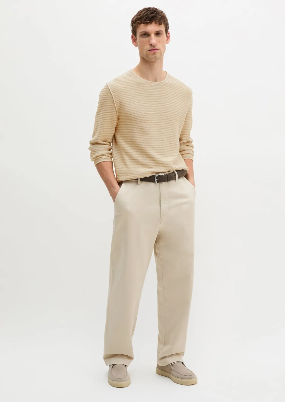 Pullover regular aus Bio-Baumwolle und Leinen