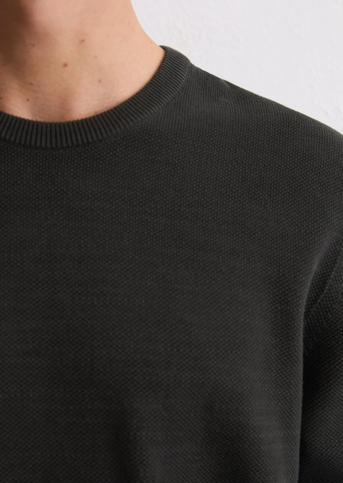 Pullover regular aus Bio-Baumwoll-Piqué