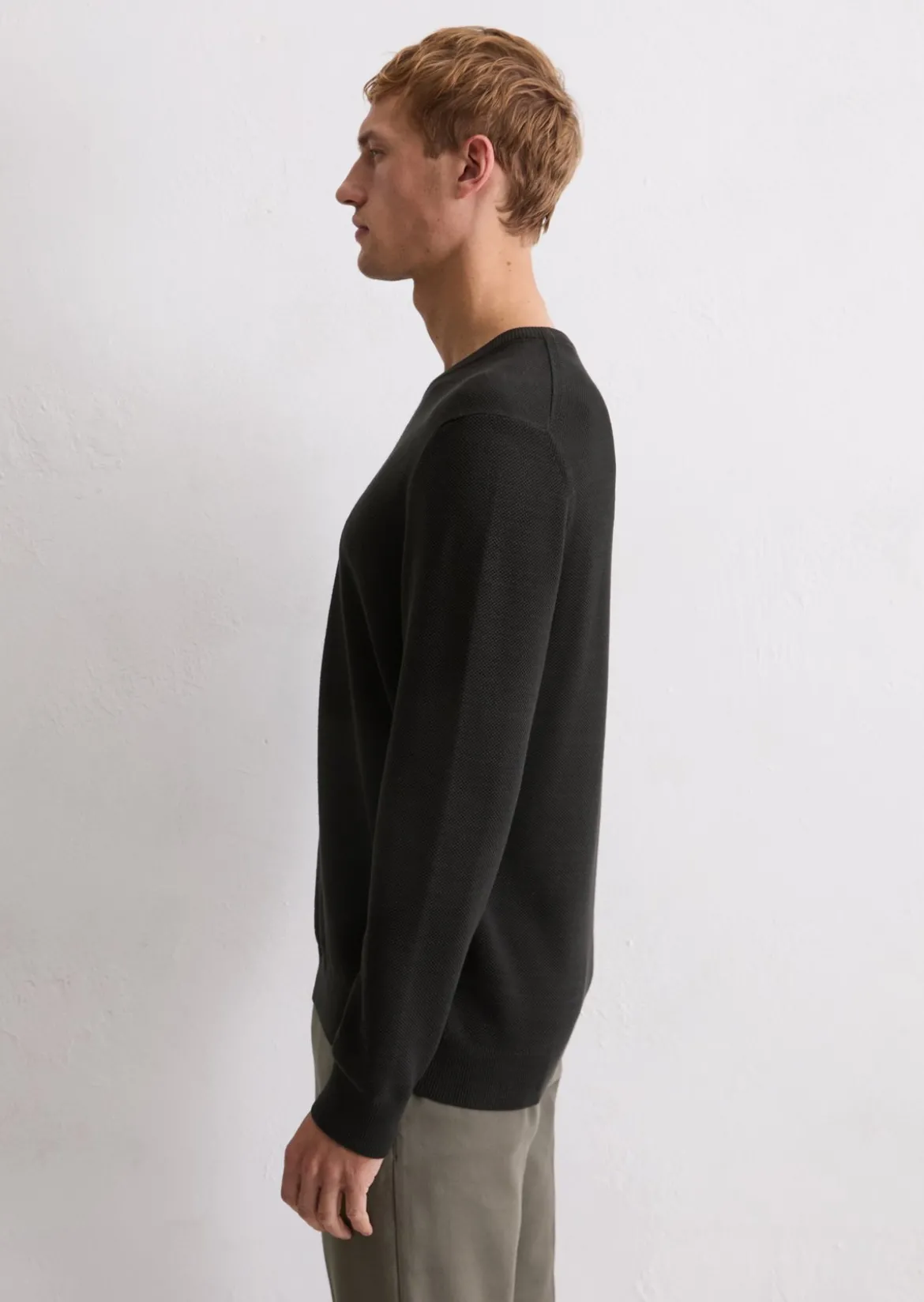 Pullover regular aus Bio-Baumwoll-Piqué