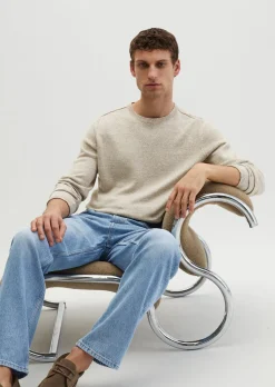 Pullover regular aus Bio-Baumwolle und Leinen