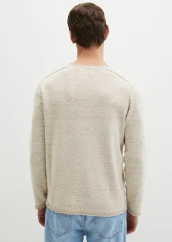 Pullover regular aus Bio-Baumwolle und Leinen