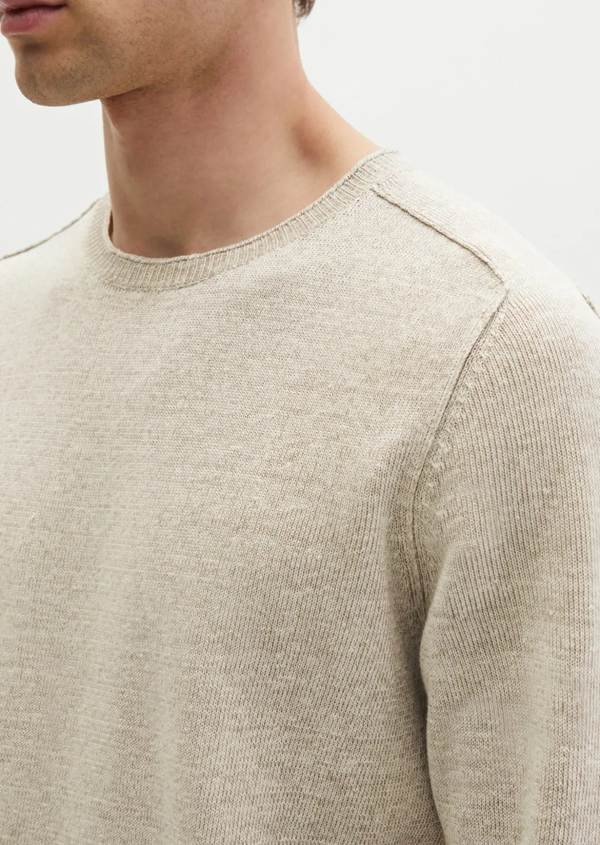 Pullover regular aus Bio-Baumwolle und Leinen