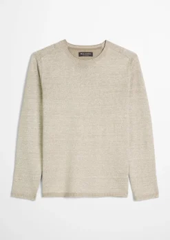 Pullover regular aus Bio-Baumwolle und Leinen