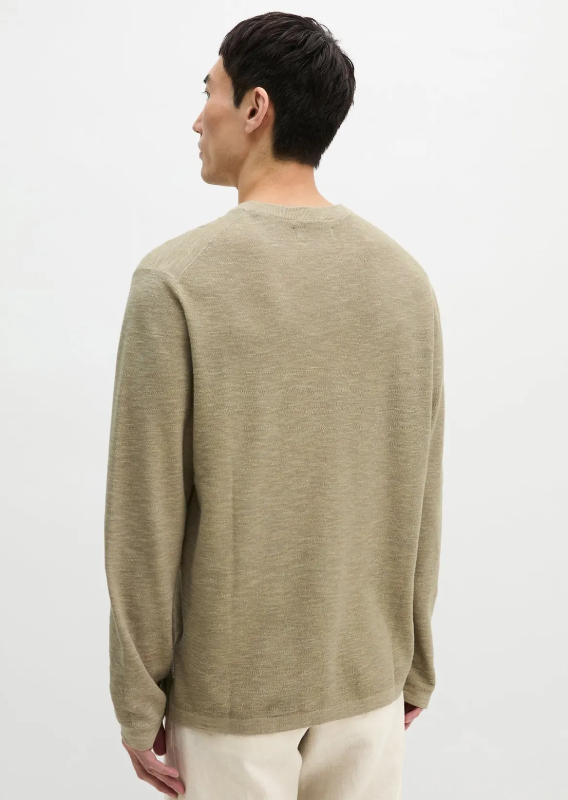 Pullover regular aus Bio-Baumwolle und Leinen
