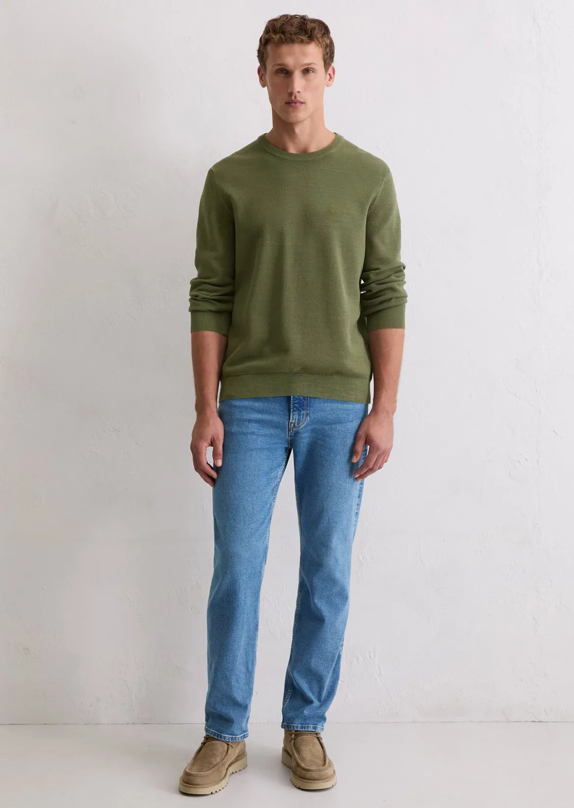 Pullover regular aus Bio-Baumwoll-Piqué
