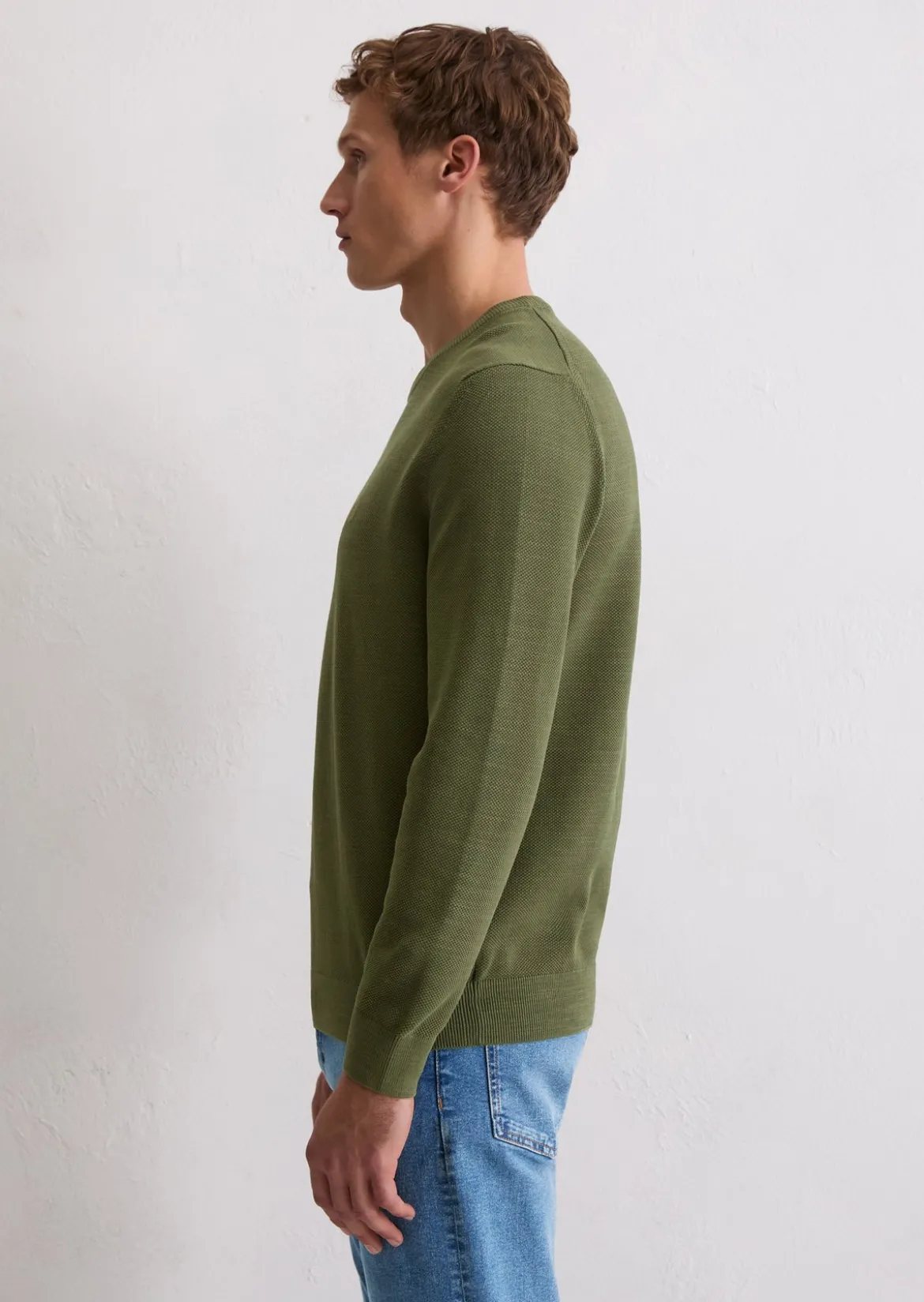 Pullover regular aus Bio-Baumwoll-Piqué
