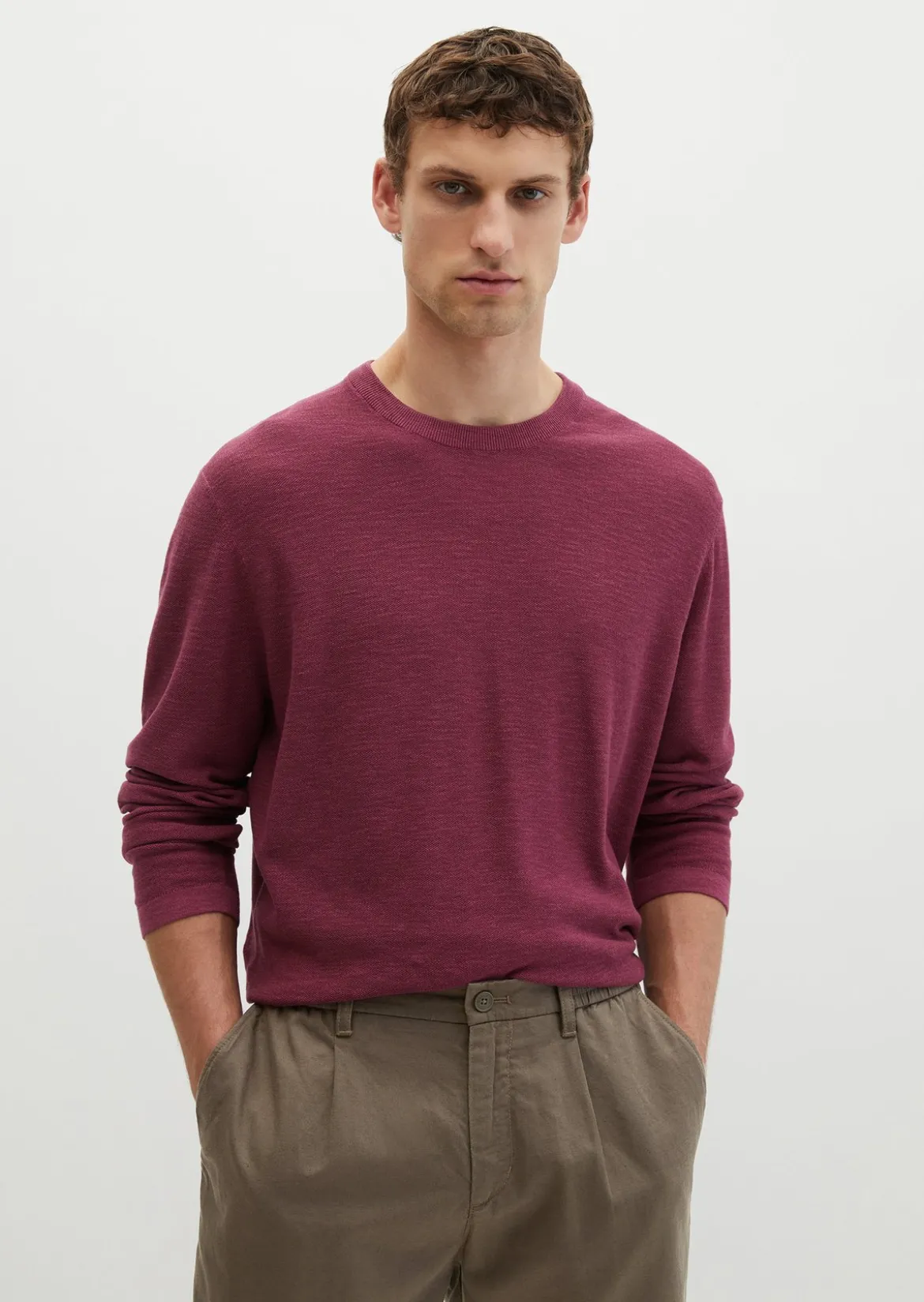 Pullover regular aus Bio-Baumwolle und Leinen