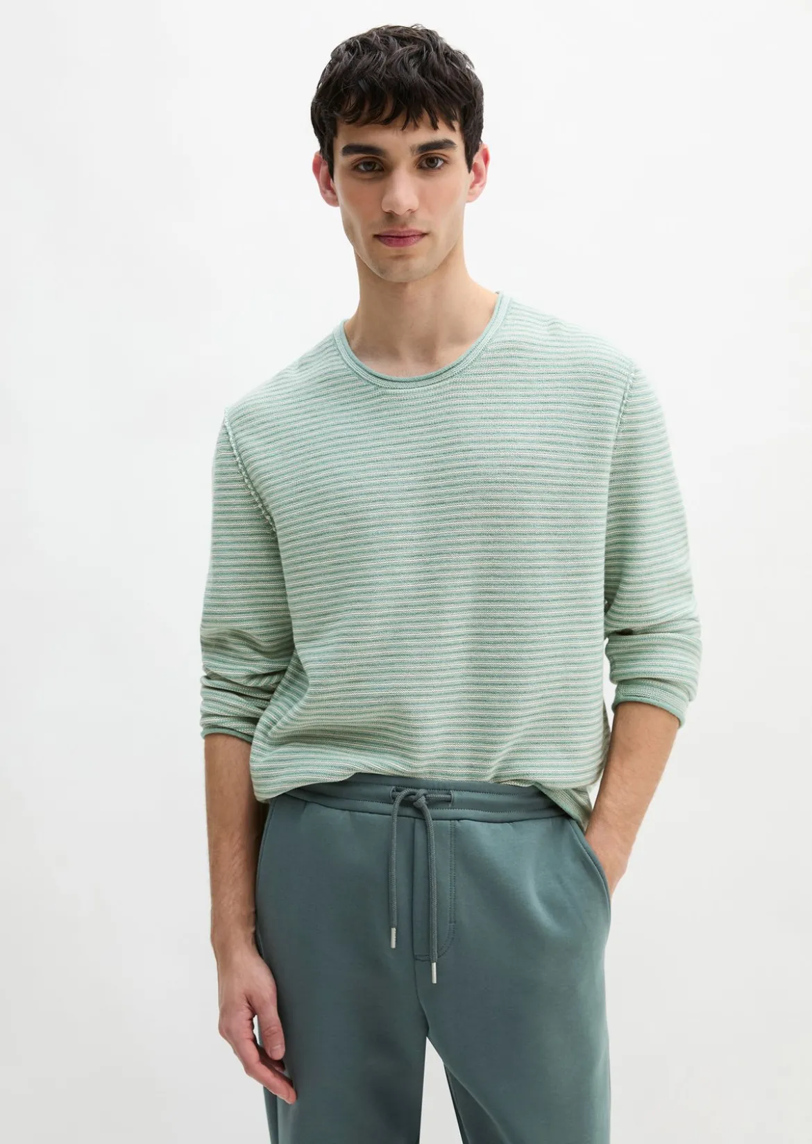 Pullover regular aus Bio-Baumwolle und Leinen