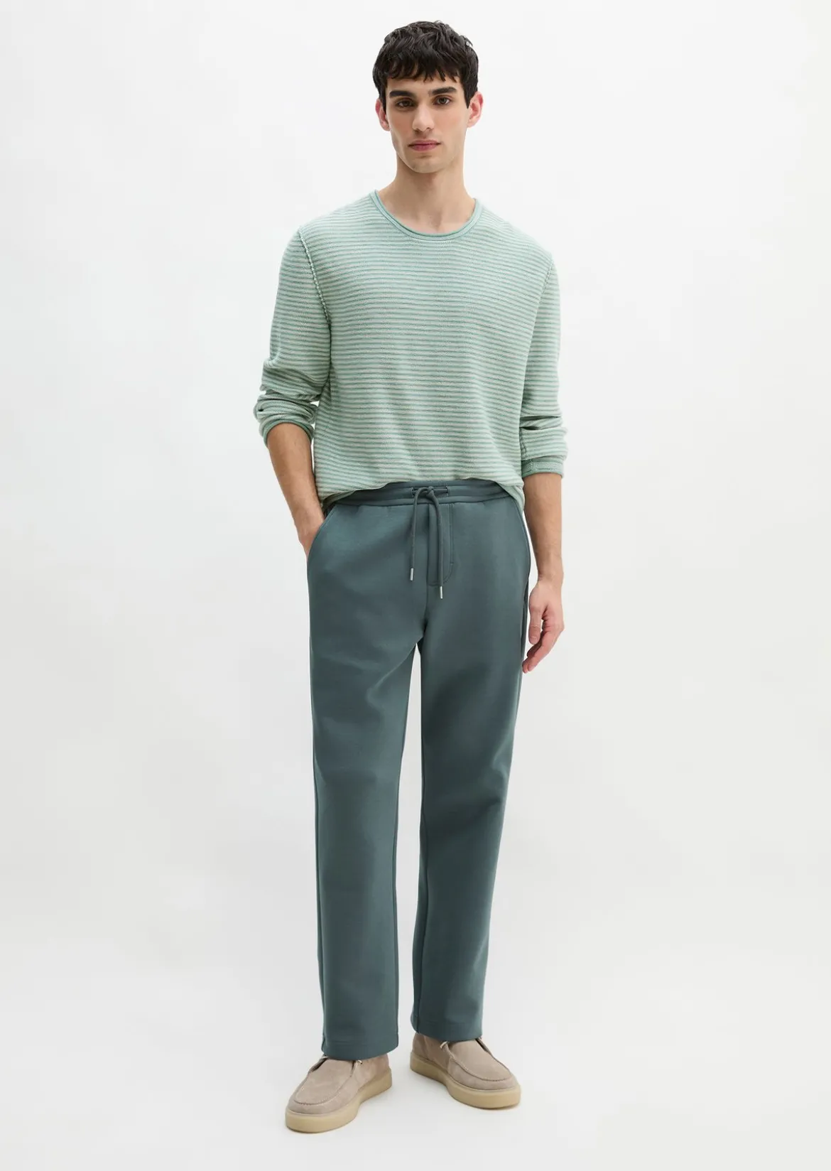 Pullover regular aus Bio-Baumwolle und Leinen