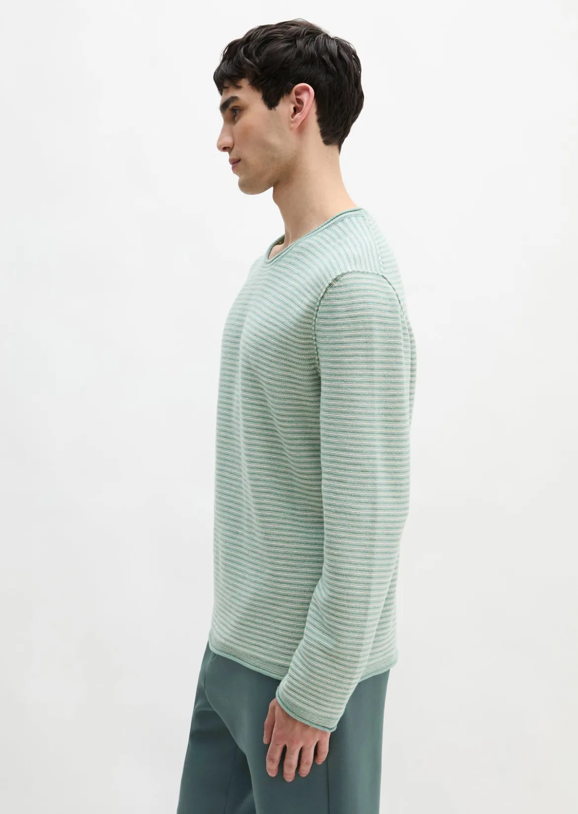 Pullover regular aus Bio-Baumwolle und Leinen