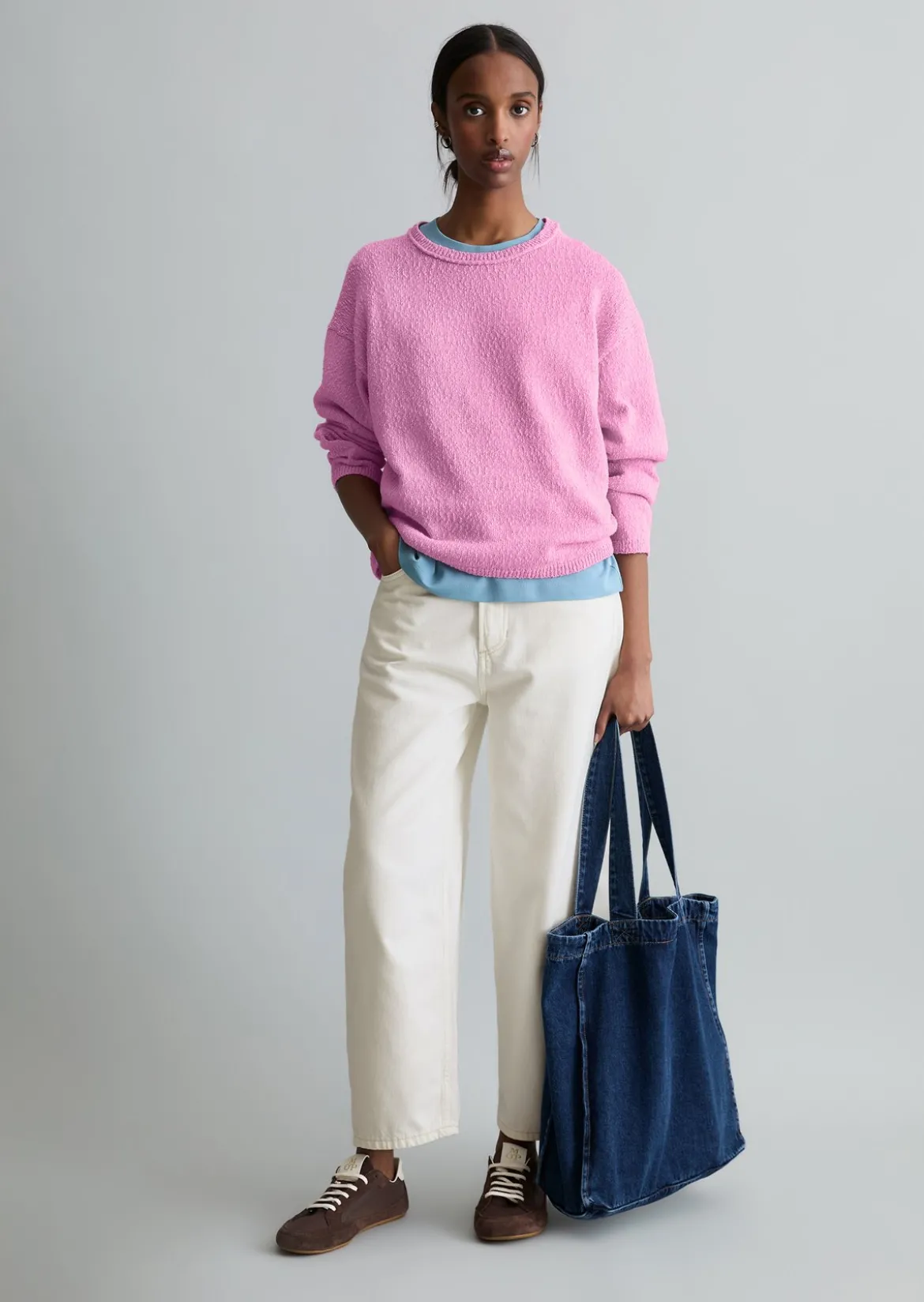 Pullover regular aus Cotton Slub Garn