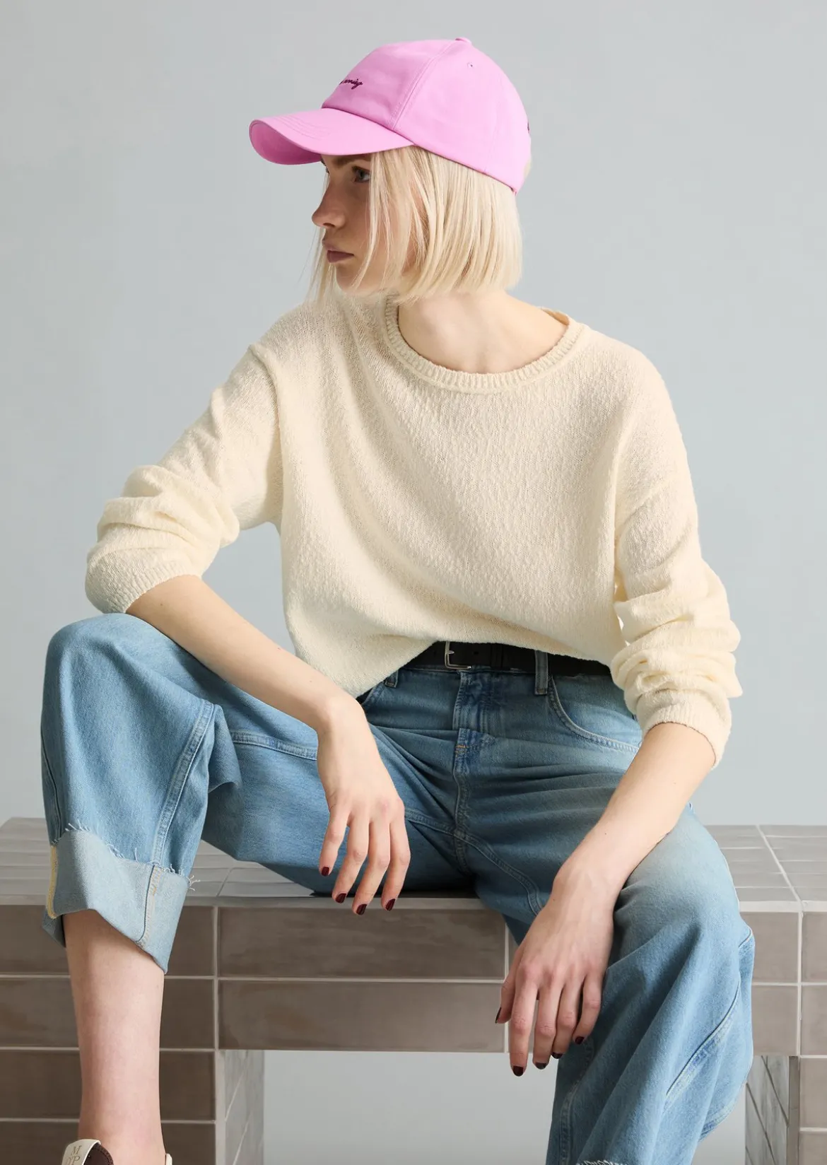 Pullover regular aus Cotton Slub Garn