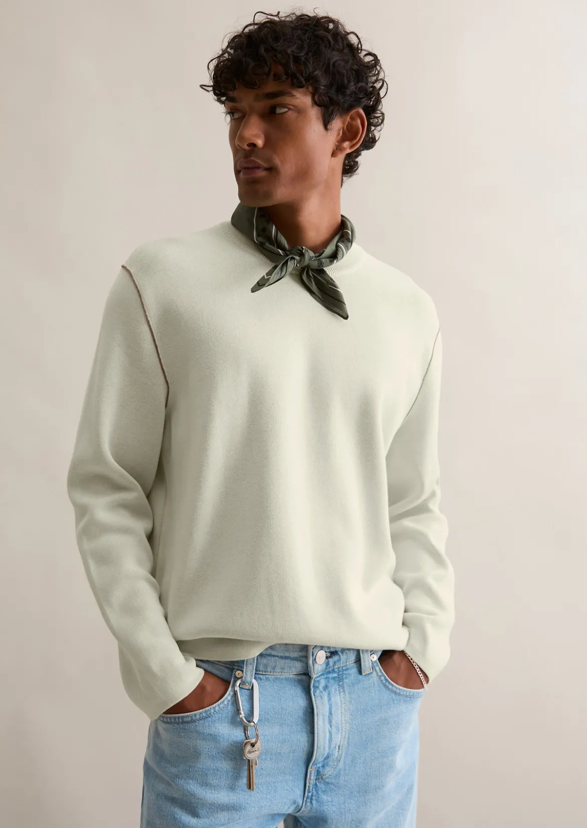 Pullover regular aus Double-Face-Cotton