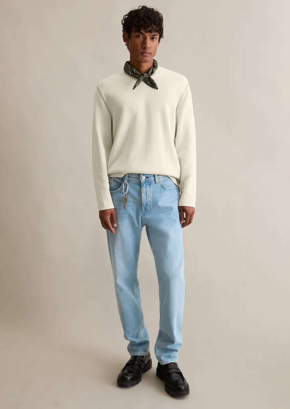 Pullover regular aus Double-Face-Cotton