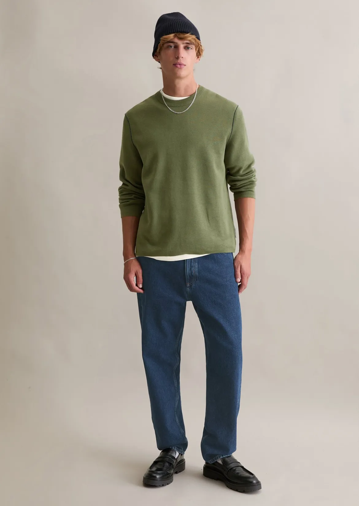 Pullover regular aus Double-Face-Cotton