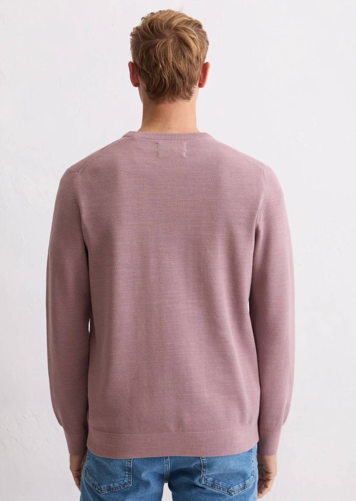 Pullover regular mit feiner Piqué-Struktur