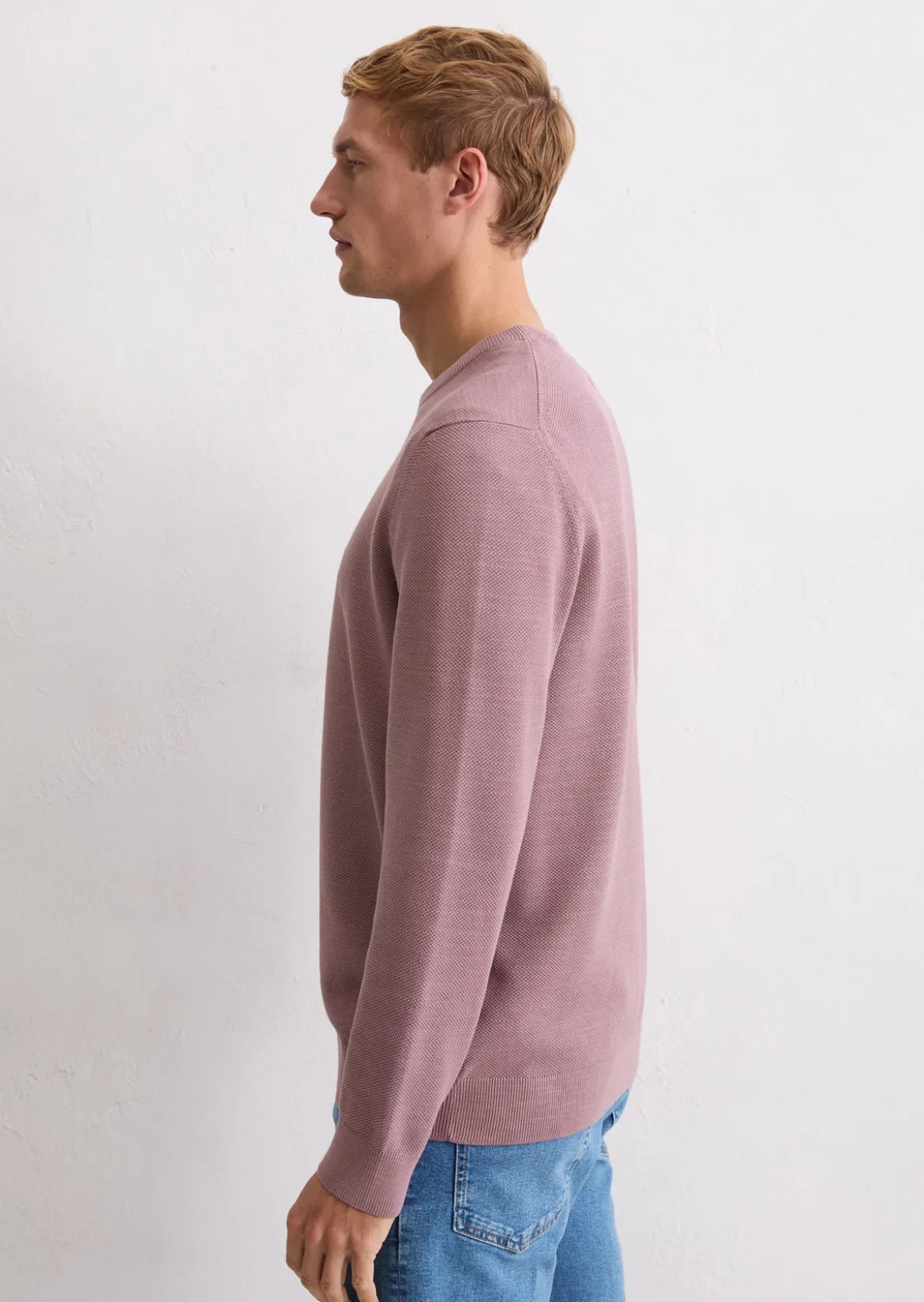 Pullover regular mit feiner Piqué-Struktur