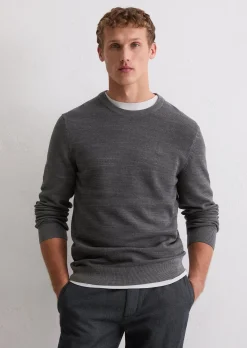 Pullover regular mit feiner Piqué-Struktur