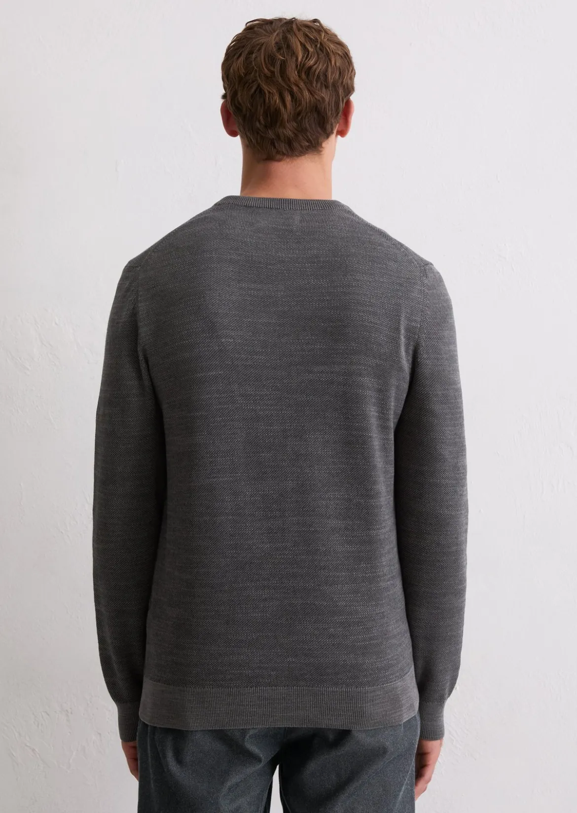 Pullover regular mit feiner Piqué-Struktur