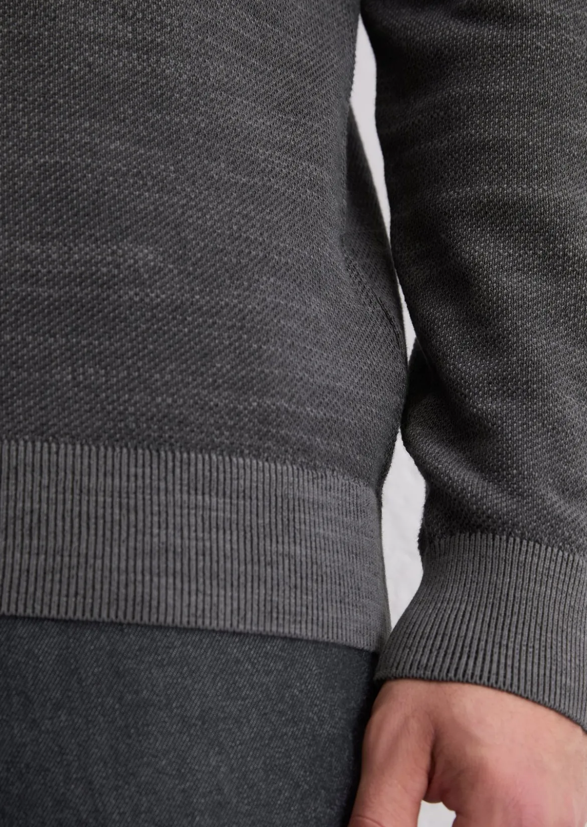 Pullover regular mit feiner Piqué-Struktur
