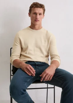 Pullover regular mit feiner Piqué-Struktur