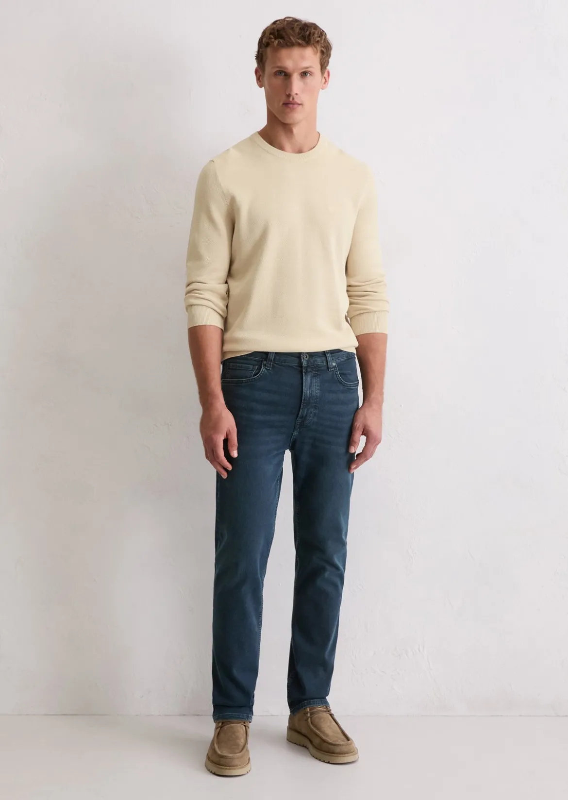 Pullover regular mit feiner Piqué-Struktur